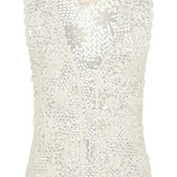 Flora White Crochet Vest