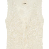 Flora White Crochet Vest