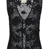 PRE-ORDER Flora Black Crochet Vest