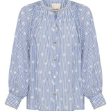 Salome Stripe Eyelet Voile Blouse