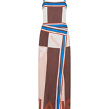 Aethra Pink & Brown Sarong Dress