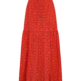 Cyprian Red & Pink Eyelet Skirt