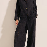 Bacchus Black Eyelet Linen Shirt