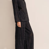 Bacchus Black Eyelet Linen Shirt