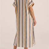 ILIO NEMA Castor Blue Fez Stripe Caftan