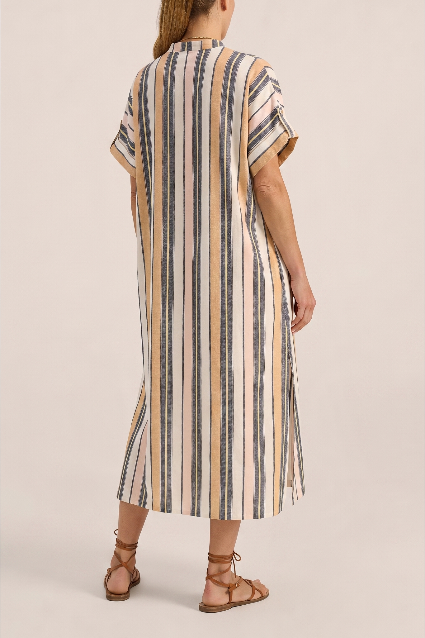 ILIO NEMA Castor Blue Fez Stripe Caftan