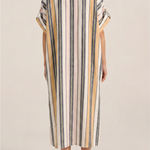 ILIO NEMA Castor Blue Fez Stripe Caftan BACK