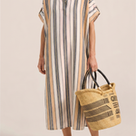 ILIO NEMA Castor Blue Fez Stripe Caftan