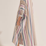 Pollux Naxos Stripe Maxi Caftan Dress