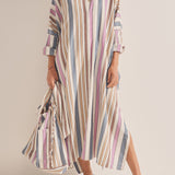 Pollux Naxos Stripe Maxi Caftan Dress