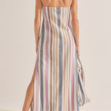 Dione Naxos Stripe Strapless Dress