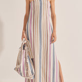 Dione Naxos Stripe Strapless Dress