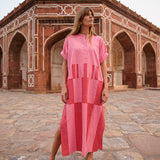 Castor Pink Broken Stripe Caftan