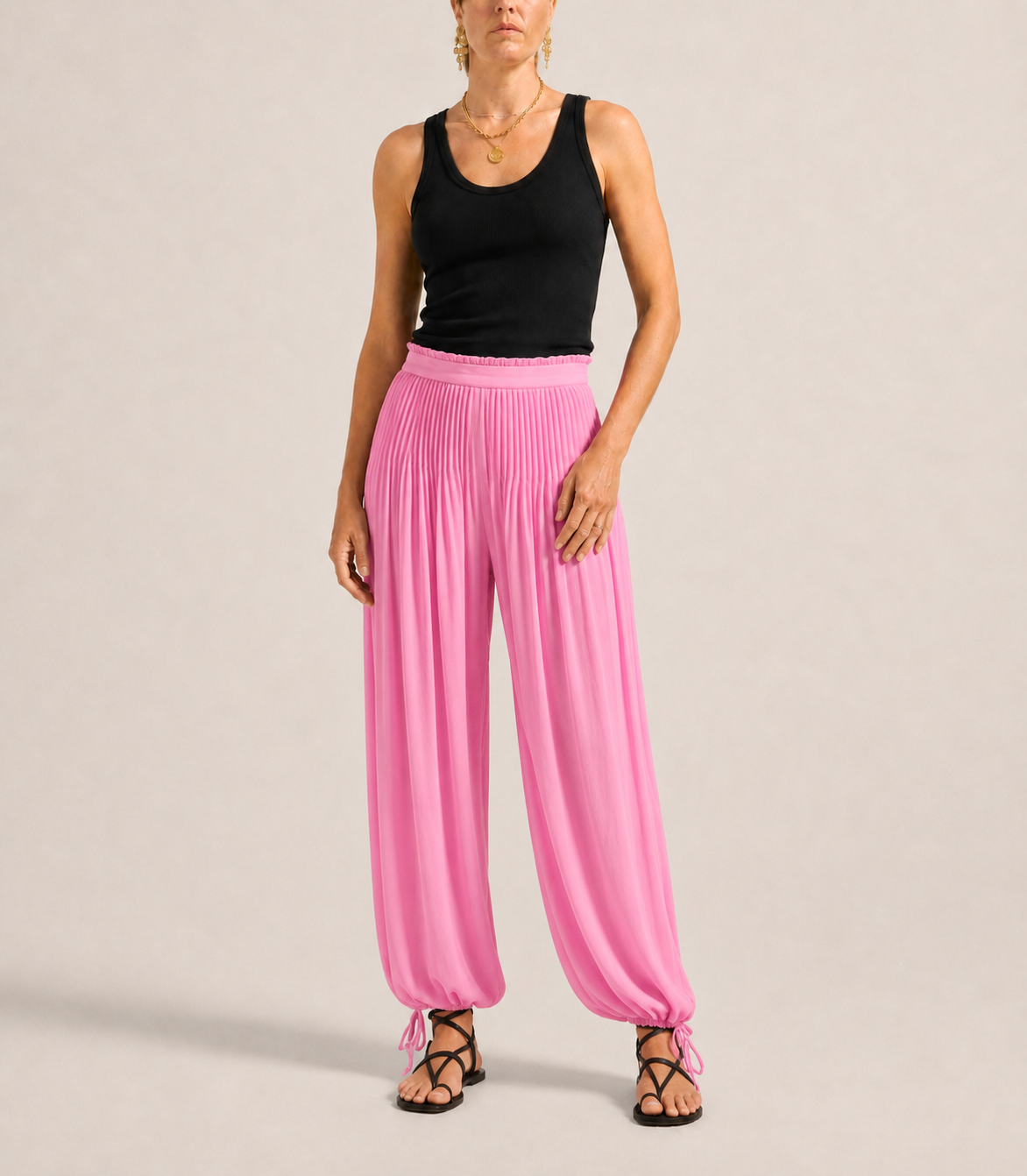 ILIO NEMA Egeria Pink Silk Pants