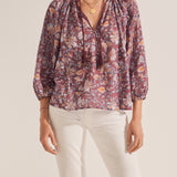 Sample - Euthenia Brown Batik Print Blouse