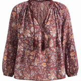 Sample - Euthenia Brown Batik Print Blouse