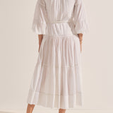 Sample - Helios White Lurex Dobby Dress
