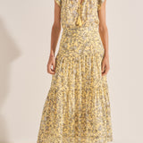 Sample - Yellow Batik Print Maxi Skirt
