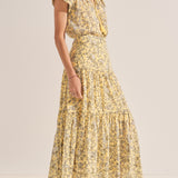 Sample - Yellow Batik Print Maxi Skirt