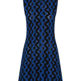 Herse Blue & Black Wave Hand Crochet Dress