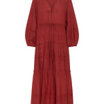 ILIO NEMA Axine Red Cotton Voile Dress GHOST