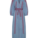 ILIO NEMA Parnassus Blue Chambray Caftan GHOST