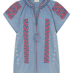 ILIO NEMA Abyla Blue Chambray Top GHOST