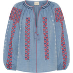 ILIO NEMA Helle Blue Chambray Blouse