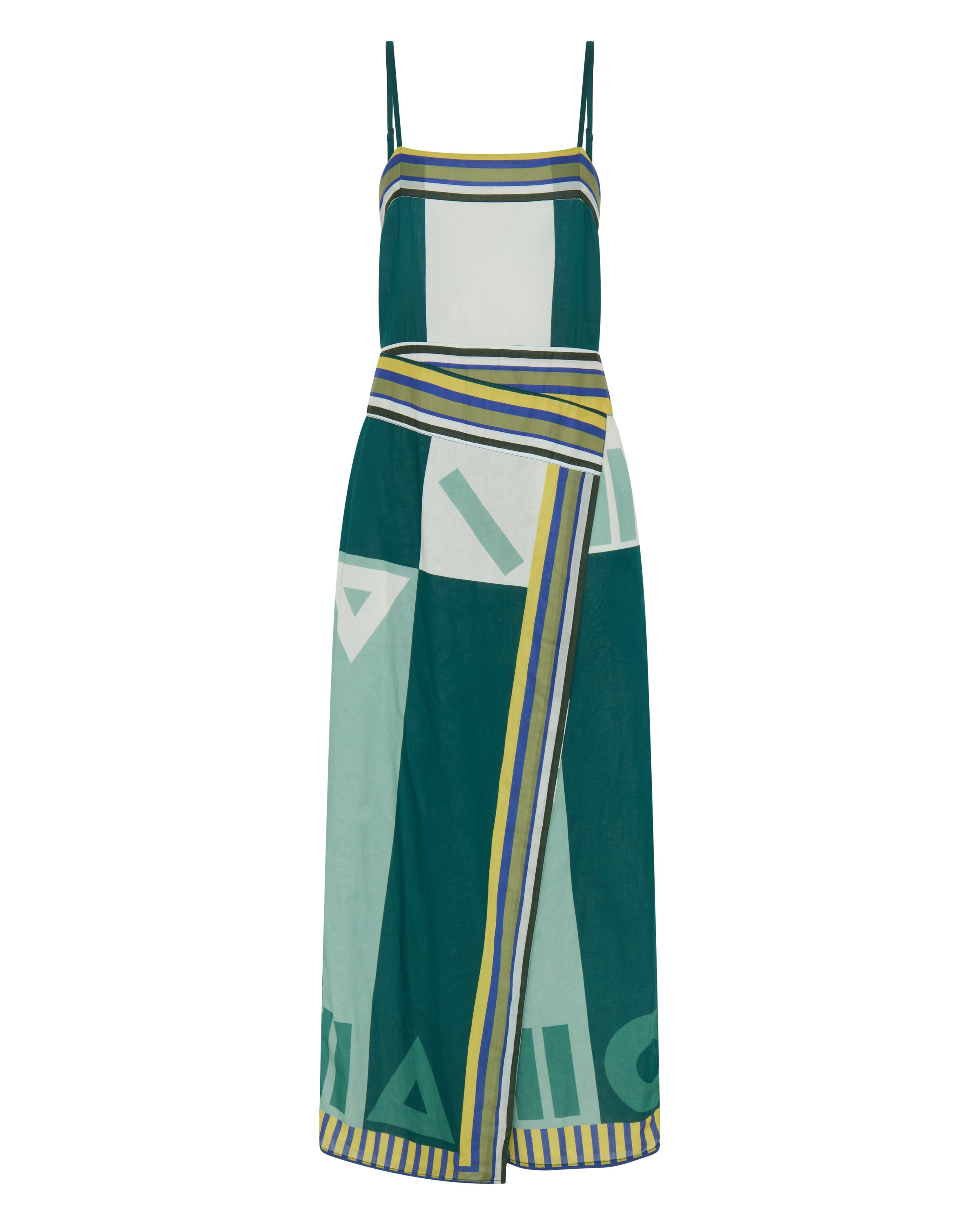 ILIO NEMA Aethra Green Sarong Voile Dress ghost