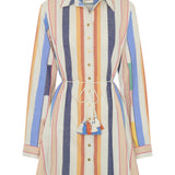 Arion Blue Broken Stripe Shirtdress