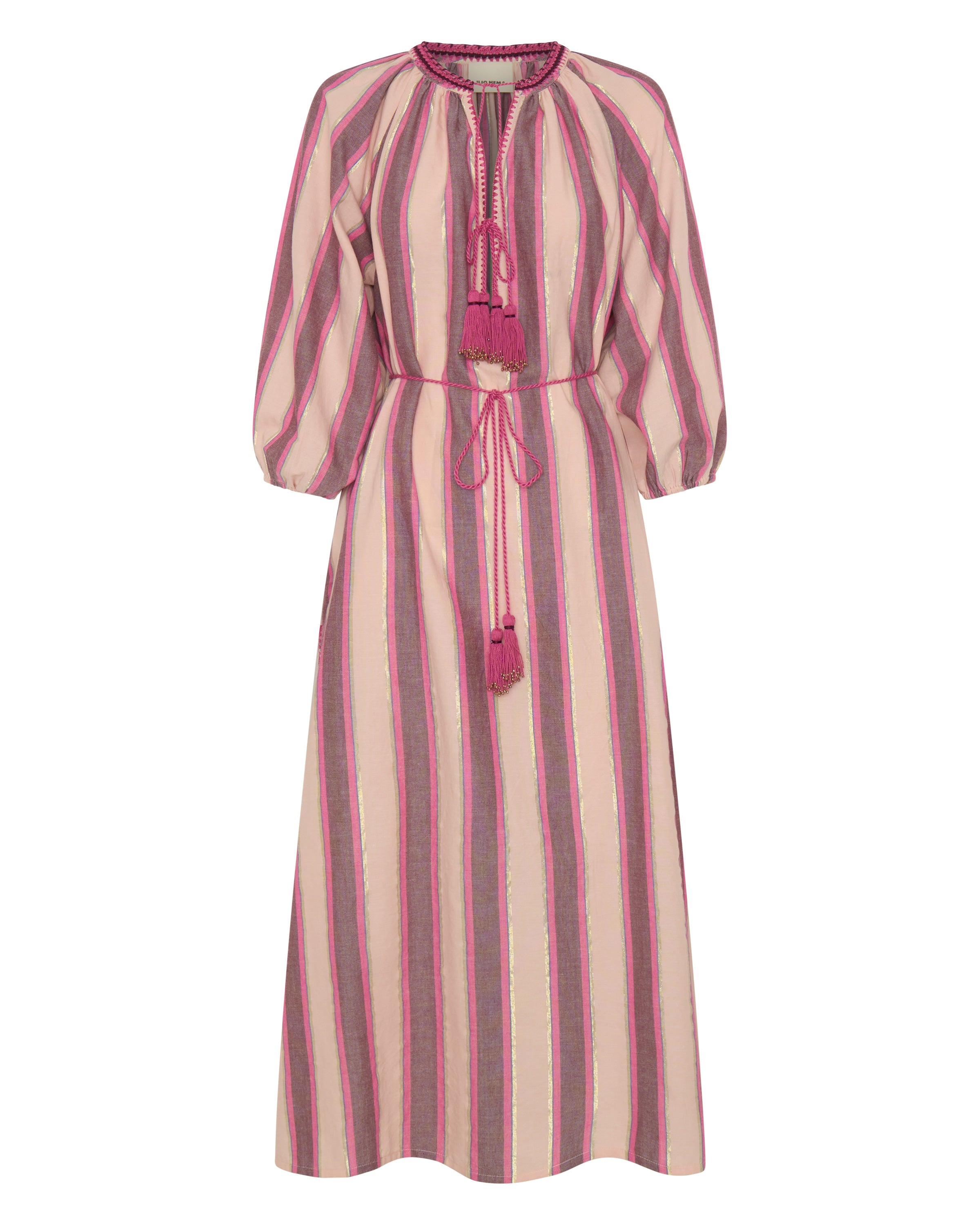 ILIO NEMA Priam Pink Mykonos Stripe Caftan GHOST