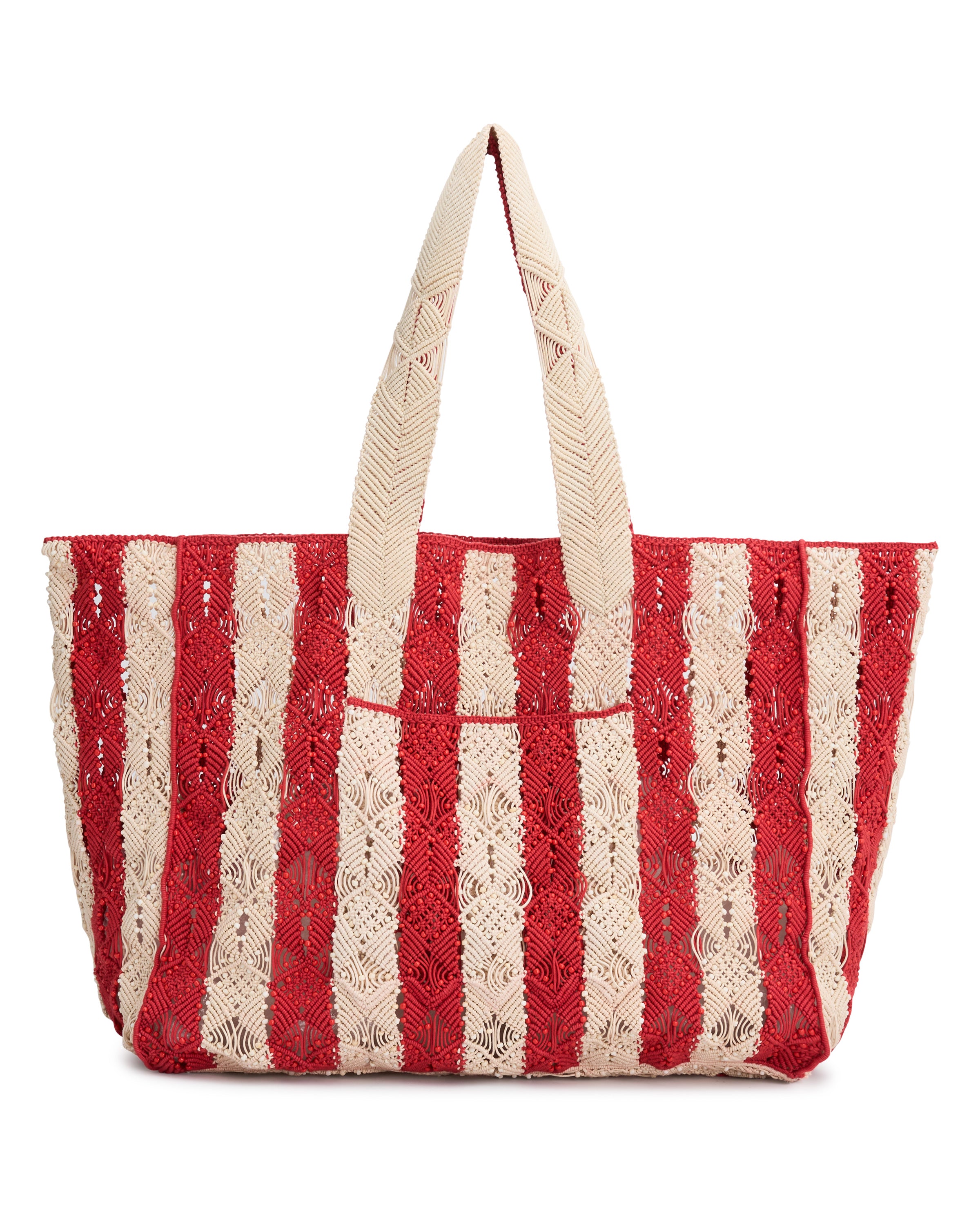 ILIO NEMA Apollo Red & Cream Macrame Bag