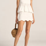 Scilla White Poplin Skirt