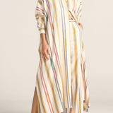 Pollux Afro Broken Stripe Maxi Caftan