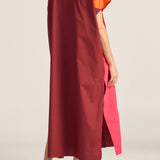 Attica Red & Pink Wave Patchwork Poplin Shirtdress