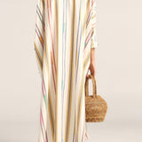 Pollux Afro Broken Stripe Maxi Caftan