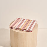 Coral Fez Stripe Handloom Tablecloth