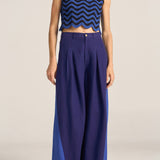 Cynthia Blue & Black Wave Hand Crochet Top