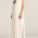 Luna Folk Embroidery Silk Caftan