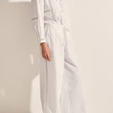 Sample - White Crochet Poplin Pants