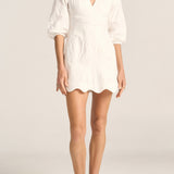 Leda White Poplin Dress