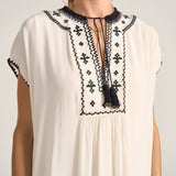 Luna Folk Embroidery Silk Caftan