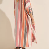 Pollux Fira Stripe Maxi Caftan Dress