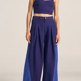 Freya Blue Patchwork Pants