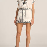 Oracle Folk Embroidery Silk Top