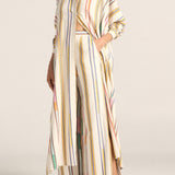 Pollux Afro Broken Stripe Maxi Caftan