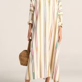 Pollux Afro Broken Stripe Maxi Caftan