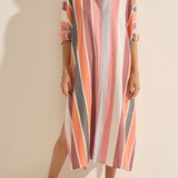 Pollux Fira Stripe Maxi Caftan Dress