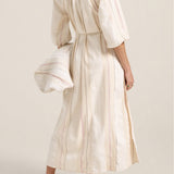 Priam Cream Moroccan Boucle Caftan
