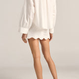 Scilla White Poplin Skirt